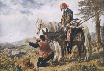 Return of Don Quixote and Sancho Panza. Date: 1605-1615