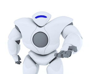 3D rendering of futuristic robot give a hand