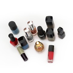 Obraz premium Nail polishes bottles isolated on white