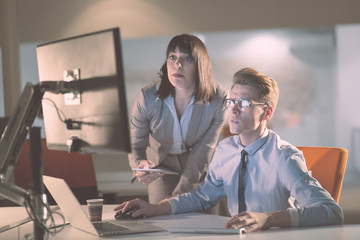 young designers in the night office