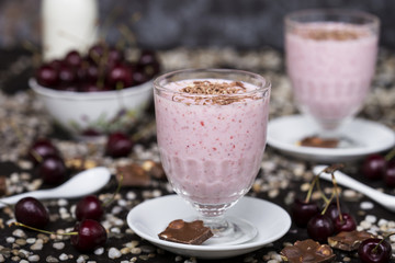 Fresh cherry milkshake
