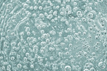 Beautiful turquoise liquid with bubbles