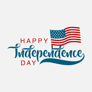 isolated happy independence day lettering, graphic design