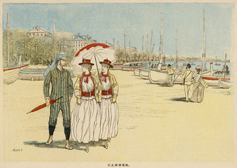 Cannes seafront. Date: 1893