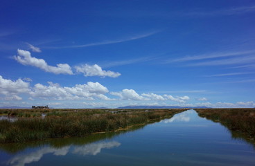 On the way to the Floating Islands on Lake Titicaca