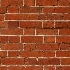 Background of old vintage red brick wall. Square image. For instagram
