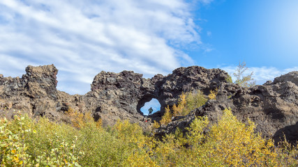 Lava rock formations at Dimmuborgir, Myvatn area, Iceland