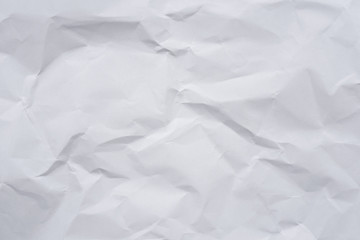 White crumpled paper background and texture, Wrinkled creased paper white abstract