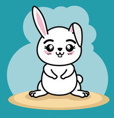 Cute and lovely bunny animal cartoon vector illustration graphic design