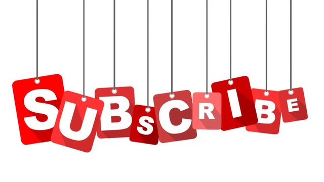 red flat animation subscribe