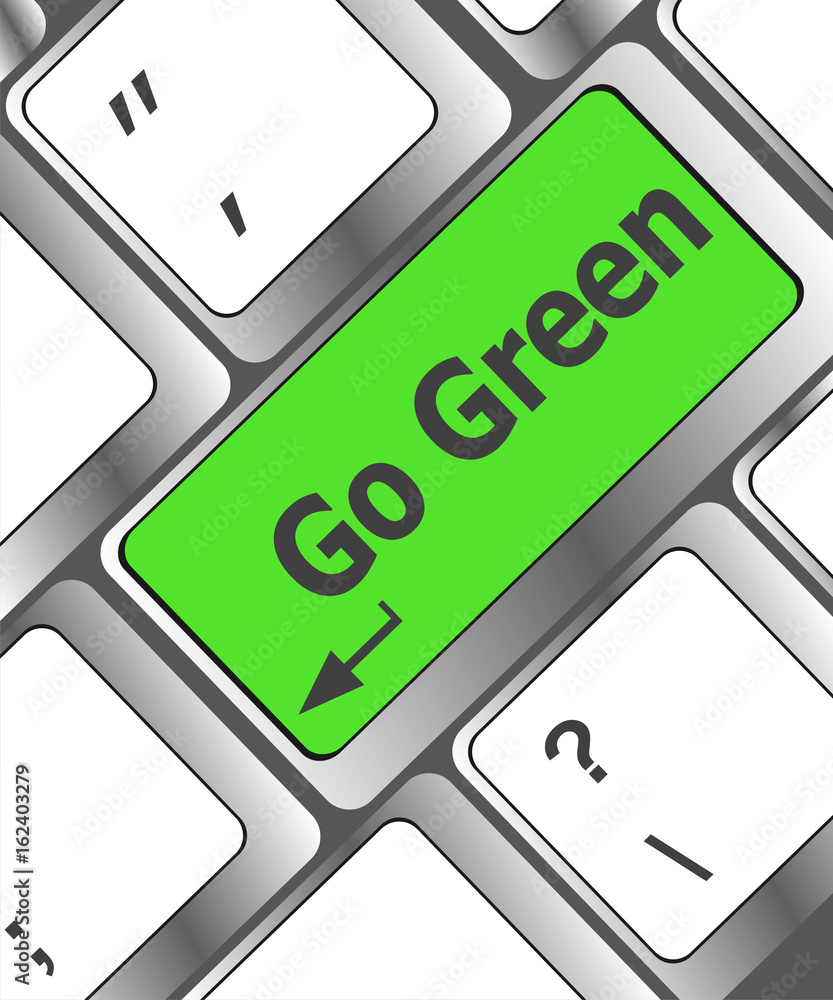 Poster a keyboard with a key reading go green
