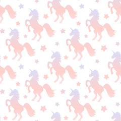 cute gradient unicorn silhouette seamless pattern background illustration