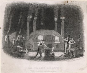 Glass Blowers 1830. Date: circa 1830