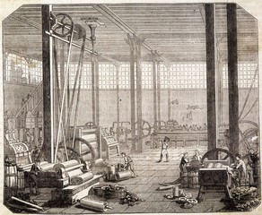 French Rubber Factory. Date: circa 1875