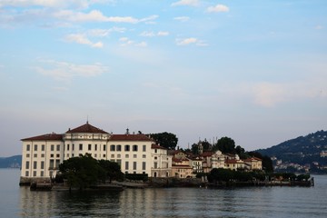 Fototapeta na wymiar View to Isola Bella at Lake Maggiore, Stresa Italy 