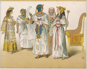 Various Egyptian Costume. Date: ANCIENT EGYPT