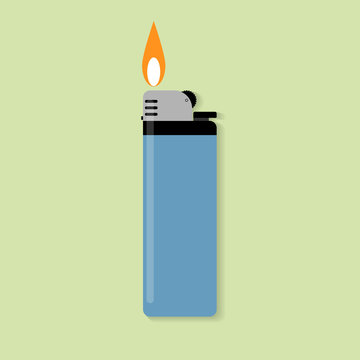blue gas lighter with fire