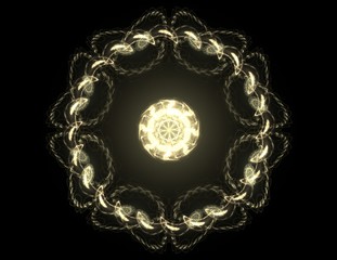 Geometry of Space series. Visually attractive backdrop made of conceptual grids curves and fractal elements suitable as element