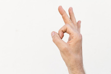 Naklejka premium Hand doing okay gesture