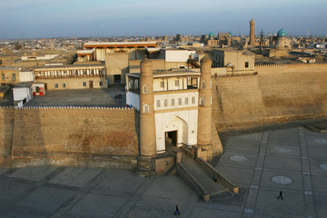 Large ark of Bukhara, massive fortress located in the city of Bukhara in Uzbekistan. - 162407248