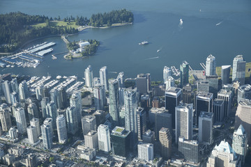 Vancouver ville centre vue avion stanley park coal harbor canada 150