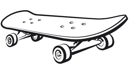 Tuinposter illustration of skateboard © Oleg