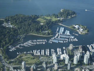 Vancouver ville centre vue avion stanley park coal harbor canada 150