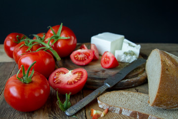 tomatoes and white greek cheese