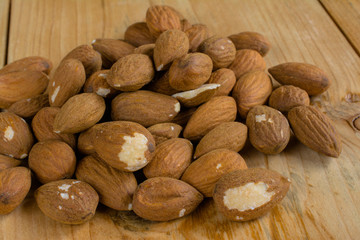 Almond on wood table