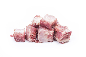 pork ribs chopped isolated on white