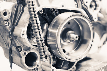 engine gear wheels, industrial background