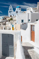 Pyrgos village on Santorini island, Greece