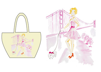 Watercolor drawing of a girl