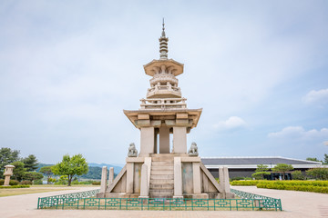 The stone pagoda Dabotap at Gyeongju National Museum in Gyeongsangbuk-do, South Korea - Tour destination