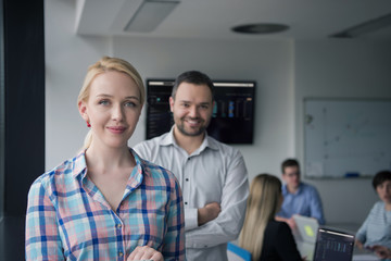 Fototapeta premium Business People Working With Tablet in startup office