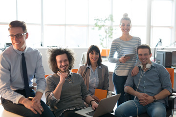 Obraz premium Portrait of a business team At A Meeting