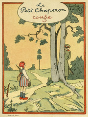 Cartoon  Little Red Riding Hood. Date: 1919