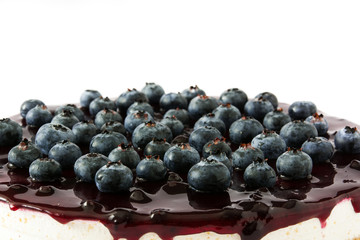 Blueberry cheesecake isolated on white background

