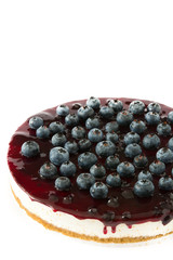 Blueberry cheesecake isolated on white background

