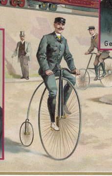 Penny Farthing Colour. Date: circa 1880