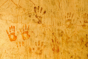 Handprints in the cave walls