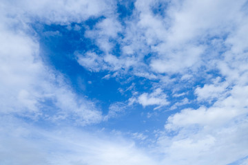 Clouds in the blue sky on a sunny day