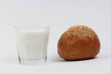 Yogurt in a transparent glass