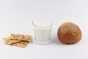 Yogurt in a transparent glass