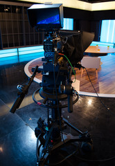 Tv camera in a studio