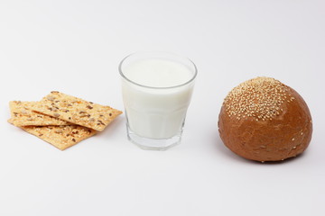 Yogurt in a transparent glass