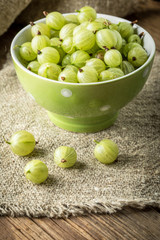 Fresh gooseberry in bowl.