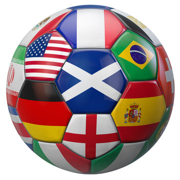 International Football Illustration with Scotland Flag in the Middle