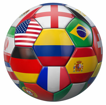 International Football Illustration with Colombia Flag in the Middle