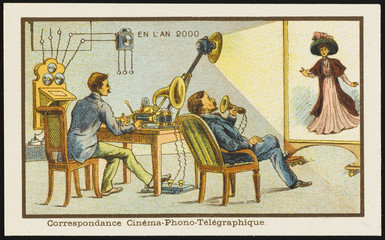 Futuristic cine-phono-telegraph. Date: 1899